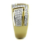 MATK1845 - Two-Tone IP Gold (Ion Plating) Stainless Steel Ring with Top Grade Crystal  in Clear