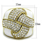 MATK1848 - IP Gold(Ion Plating) Stainless Steel Ring with Top Grade Crystal  in Clear