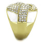 MATK1848 - IP Gold(Ion Plating) Stainless Steel Ring with Top Grade Crystal  in Clear