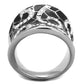 MATK1853 - High polished (no plating) Stainless Steel Ring with Top Grade Crystal  in Clear