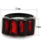 MATK1854 - IP Black(Ion Plating) Stainless Steel Ring with Synthetic Synthetic Glass in Siam