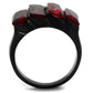 MATK1854 - IP Black(Ion Plating) Stainless Steel Ring with Synthetic Synthetic Glass in Siam