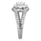 MATK1855 - High polished (no plating) Stainless Steel Ring with AAA Grade CZ  in Clear