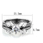 MATK1856 - High polished (no plating) Stainless Steel Ring with AAA Grade CZ  in Clear