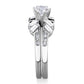 MATK1856 - High polished (no plating) Stainless Steel Ring with AAA Grade CZ  in Clear