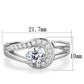 MATK1857 - High polished (no plating) Stainless Steel Ring with AAA Grade CZ  in Clear