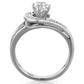 MATK1857 - High polished (no plating) Stainless Steel Ring with AAA Grade CZ  in Clear