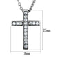 MATK1858 - High polished (no plating) Stainless Steel Chain Pendant with AAA Grade CZ  in Clear
