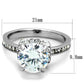 MATK1859 - No Plating Stainless Steel Ring with AAA Grade CZ  in Clear