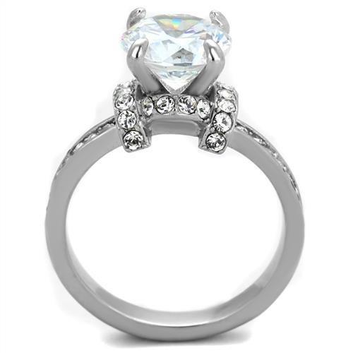 MATK1859 - No Plating Stainless Steel Ring with AAA Grade CZ  in Clear
