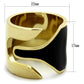 MATK1860 - IP Gold(Ion Plating) Stainless Steel Ring with Epoxy  in Jet