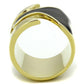 MATK1860 - IP Gold(Ion Plating) Stainless Steel Ring with Epoxy  in Jet