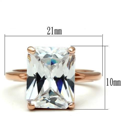 MATK1863 - IP Rose Gold(Ion Plating) Stainless Steel Ring with AAA Grade CZ  in Clear