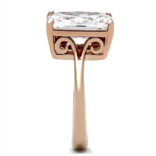 MATK1863 - IP Rose Gold(Ion Plating) Stainless Steel Ring with AAA Grade CZ  in Clear