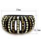 MATK1865 - IP Black(Ion Plating) Stainless Steel Ring with Top Grade Crystal  in Multi Color