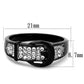 MATK1868 - Two-Tone IP Black (Ion Plating) Stainless Steel Ring with Top Grade Crystal  in Clear