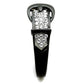 MATK1868 - Two-Tone IP Black (Ion Plating) Stainless Steel Ring with Top Grade Crystal  in Clear