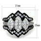 MATK1869 - Two-Tone IP Black (Ion Plating) Stainless Steel Ring with AAA Grade CZ  in Clear