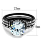 MATK1870 - Two-Tone IP Black (Ion Plating) Stainless Steel Ring with AAA Grade CZ  in Clear