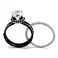 MATK1870 - Two-Tone IP Black (Ion Plating) Stainless Steel Ring with AAA Grade CZ  in Clear