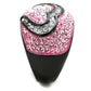 MATK1871 - Two-Tone IP Black (Ion Plating) Stainless Steel Ring with Top Grade Crystal  in Light Rose