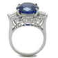 MATK1872 - High polished (no plating) Stainless Steel Ring with Synthetic Spinel in London Blue