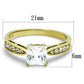 MATK1873 - IP Gold(Ion Plating) Stainless Steel Ring with AAA Grade CZ  in Clear