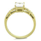MATK1873 - IP Gold(Ion Plating) Stainless Steel Ring with AAA Grade CZ  in Clear