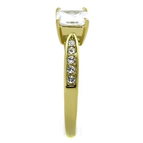 MATK1873 - IP Gold(Ion Plating) Stainless Steel Ring with AAA Grade CZ  in Clear
