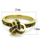 MATK1874 - IP Gold(Ion Plating) Stainless Steel Ring with Top Grade Crystal  in Smoked Quartz