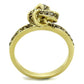 MATK1874 - IP Gold(Ion Plating) Stainless Steel Ring with Top Grade Crystal  in Smoked Quartz