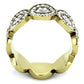 MATK1875 - IP Gold(Ion Plating) Stainless Steel Ring with Top Grade Crystal  in Clear
