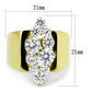 MATK1879 - IP Gold(Ion Plating) Stainless Steel Ring with AAA Grade CZ  in Clear