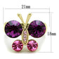 MATK1889 - IP Gold(Ion Plating) Stainless Steel Ring with Top Grade Crystal  in Amethyst