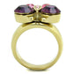 MATK1889 - IP Gold(Ion Plating) Stainless Steel Ring with Top Grade Crystal  in Amethyst