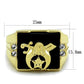 MATK1890 - IP Gold(Ion Plating) Stainless Steel Ring with Synthetic Onyx in Jet