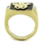 MATK1890 - IP Gold(Ion Plating) Stainless Steel Ring with Synthetic Onyx in Jet