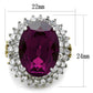 MATK1892 - Two-Tone IP Gold (Ion Plating) Stainless Steel Ring with Top Grade Crystal  in Amethyst