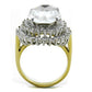 MATK1894 - Two-Tone IP Gold (Ion Plating) Stainless Steel Ring with Top Grade Crystal  in Clear