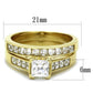 MATK1895 - IP Gold(Ion Plating) Stainless Steel Ring with AAA Grade CZ  in Clear