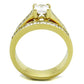 MATK1895 - IP Gold(Ion Plating) Stainless Steel Ring with AAA Grade CZ  in Clear