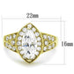 MATK1896 - IP Gold(Ion Plating) Stainless Steel Ring with AAA Grade CZ  in Clear