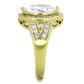 MATK1896 - IP Gold(Ion Plating) Stainless Steel Ring with AAA Grade CZ  in Clear
