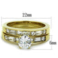 MATK1897 - IP Gold(Ion Plating) Stainless Steel Ring with AAA Grade CZ  in Clear