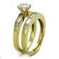 MATK1897 - IP Gold(Ion Plating) Stainless Steel Ring with AAA Grade CZ  in Clear