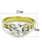 MATK1898 - IP Gold(Ion Plating) Stainless Steel Ring with AAA Grade CZ  in Clear