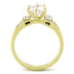 MATK1898 - IP Gold(Ion Plating) Stainless Steel Ring with AAA Grade CZ  in Clear