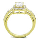 MATK1899 - IP Gold(Ion Plating) Stainless Steel Ring with AAA Grade CZ  in Clear