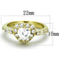 MATK1900 - IP Gold(Ion Plating) Stainless Steel Ring with AAA Grade CZ  in Clear