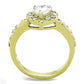 MATK1900 - IP Gold(Ion Plating) Stainless Steel Ring with AAA Grade CZ  in Clear